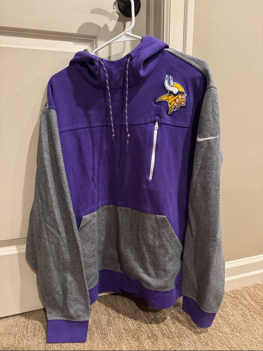 Nike Purple and Gray Minnesota Vikings Hooded Sweatshirt